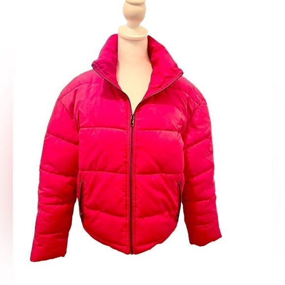 Hot pink puffer jacket - Picture 2 of 6